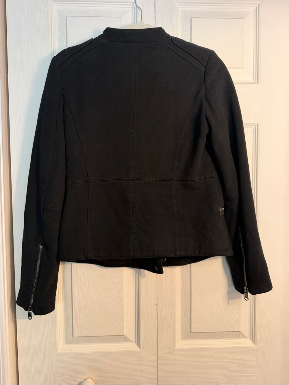 Gap Women Moto Jacket True Black Full Zip with Zip Pockets - Size XS - Picture 5 of 8